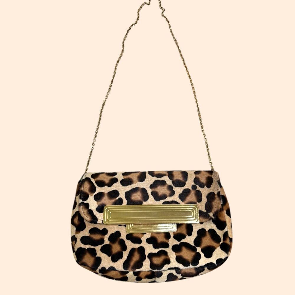 Lauren Merkin Leopard Pony Hair Clutch